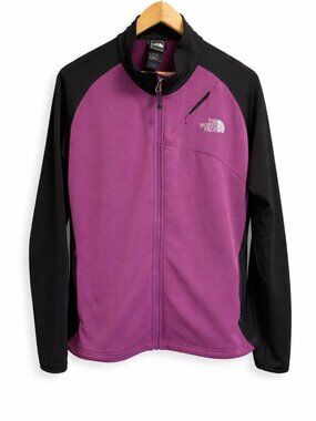 Women's XL North Face Full Zip Up Fleece Jacket in a vibrant Purple and Black